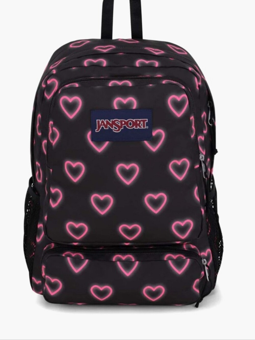 Jansport SuperBreak Backpack- Happy Hearts Black